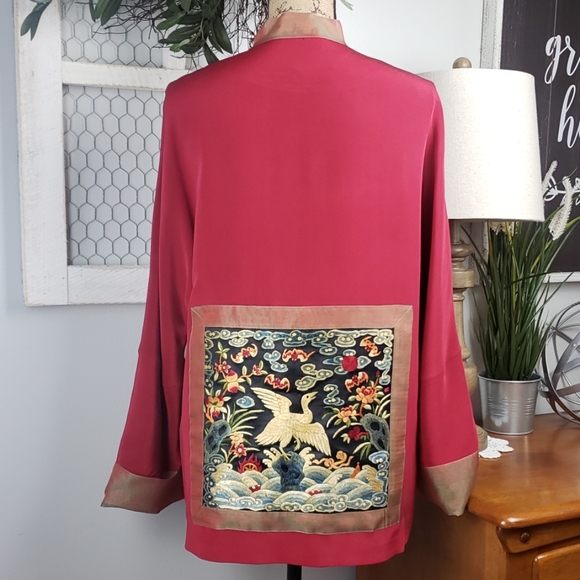 F/CE 100% silk red jacket size XL - Picture 2 of 8